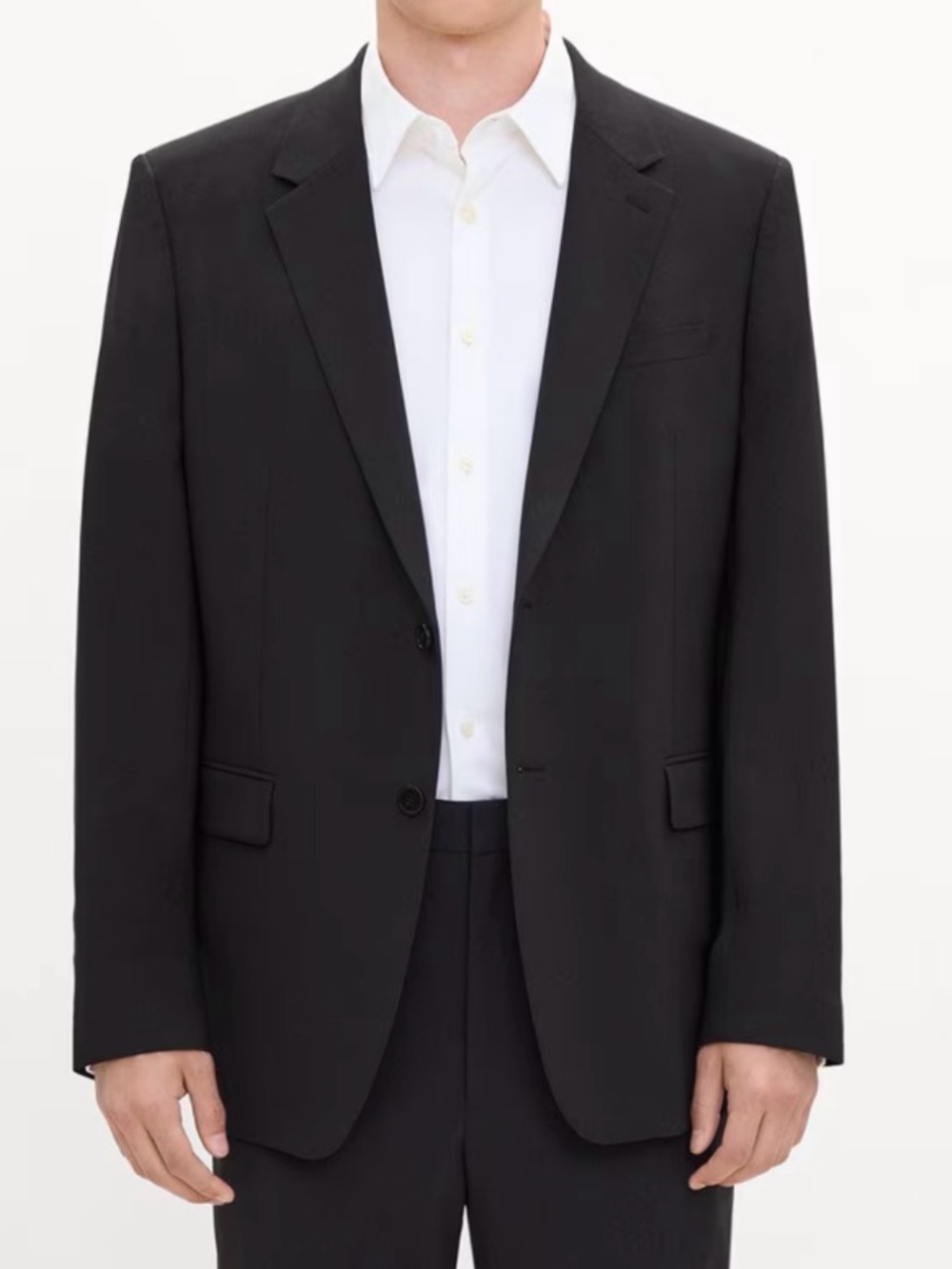 Theory Men Chambers New Tailor 2 Black Virgin Wool Blazer Suit Jacket 38R Slim